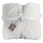 Cream Faux Fur Throw Blanket- 3 Inner Pack