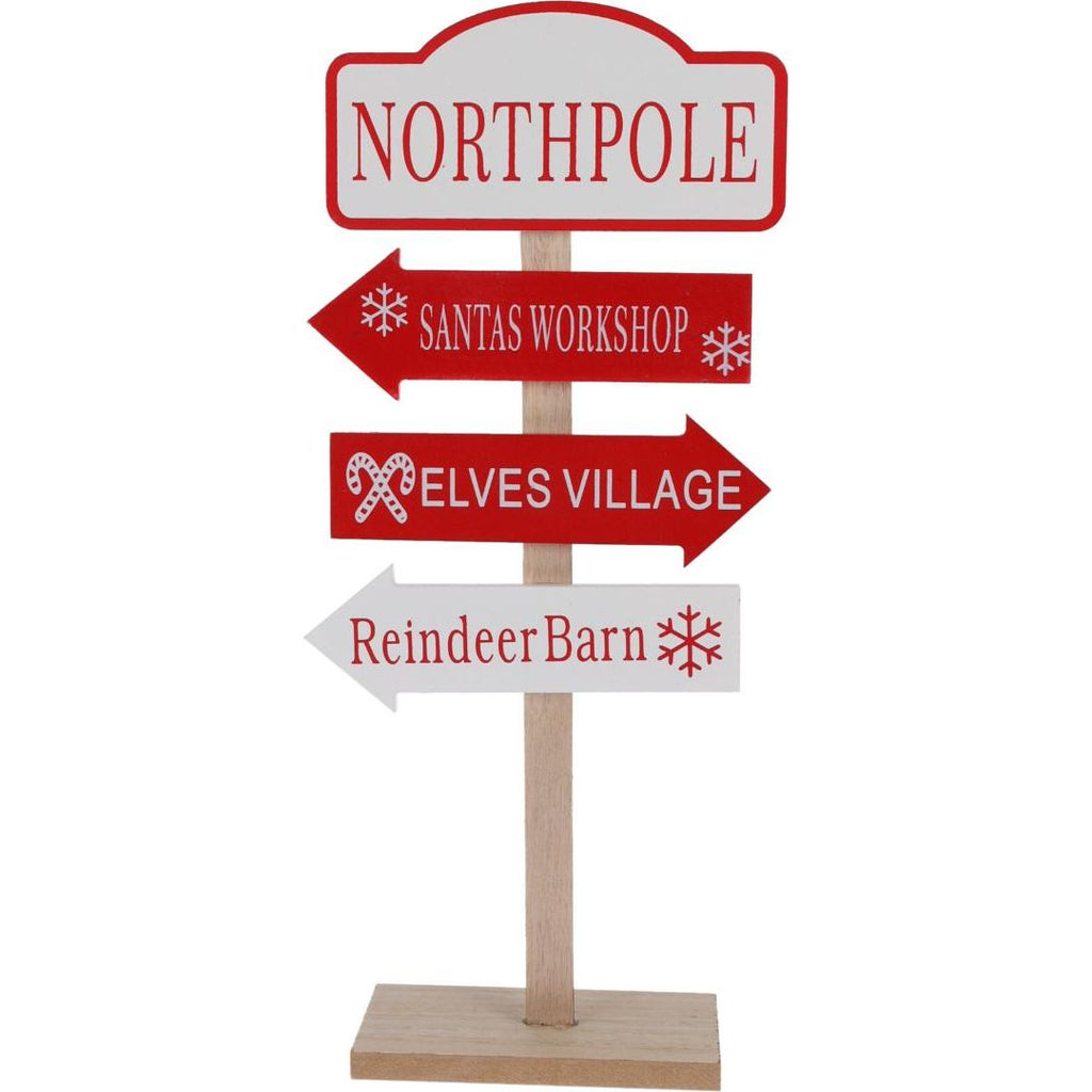 North Pole Road Sign 33cm - Beales department store