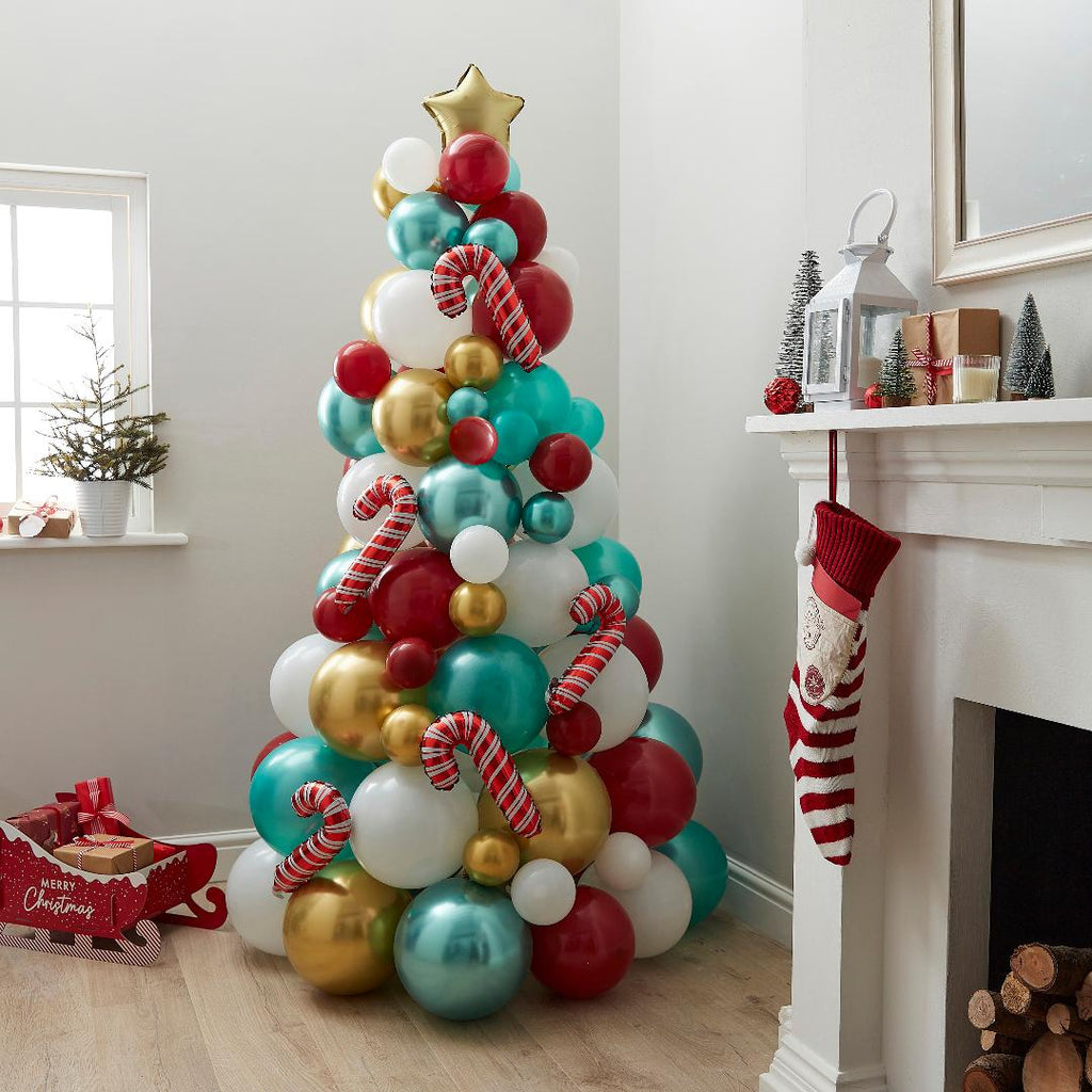 Novelty Candy Cane Balloon Christmas Tree Kit - Beales department store