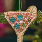 Embellished Pink Cocktail Christmas Tree Decoration- 5 Inner Pack