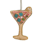 Embellished Pink Cocktail Christmas Tree Decoration- 5 Inner Pack