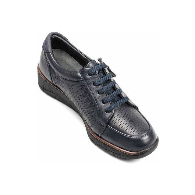 Padders 3446 Ivy Lace Up Trainer - Navy Leather - Beales department store