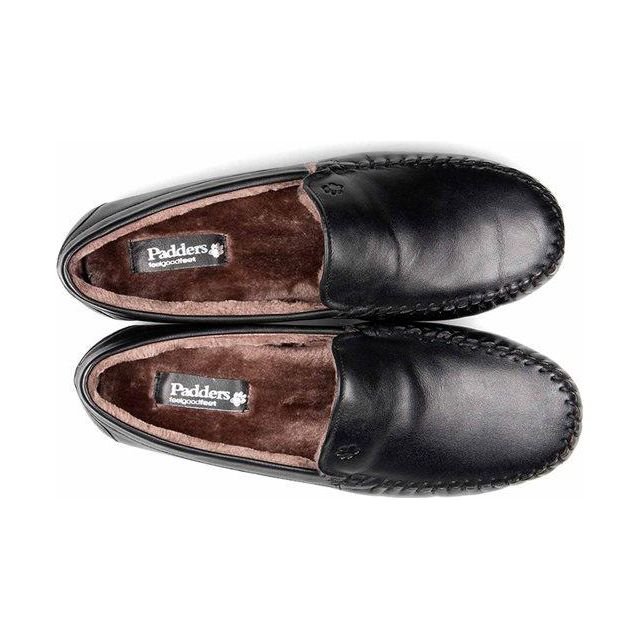 Padders 412 Marino Loafers - Black Leather - Beales department store