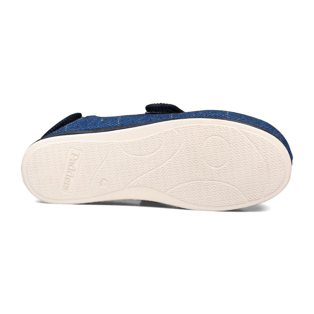 Padders 429 Wrap Slippers - Navy Combi - Beales department store