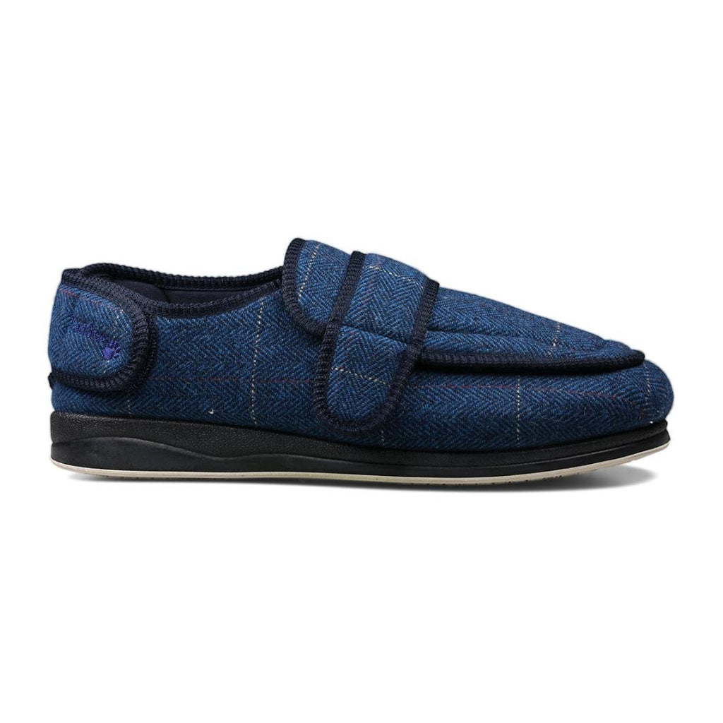 Padders 429 Wrap Slippers - Navy Combi - Beales department store