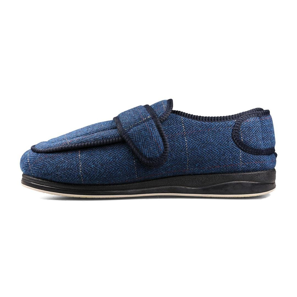 Padders 429 Wrap Slippers - Navy Combi - Beales department store