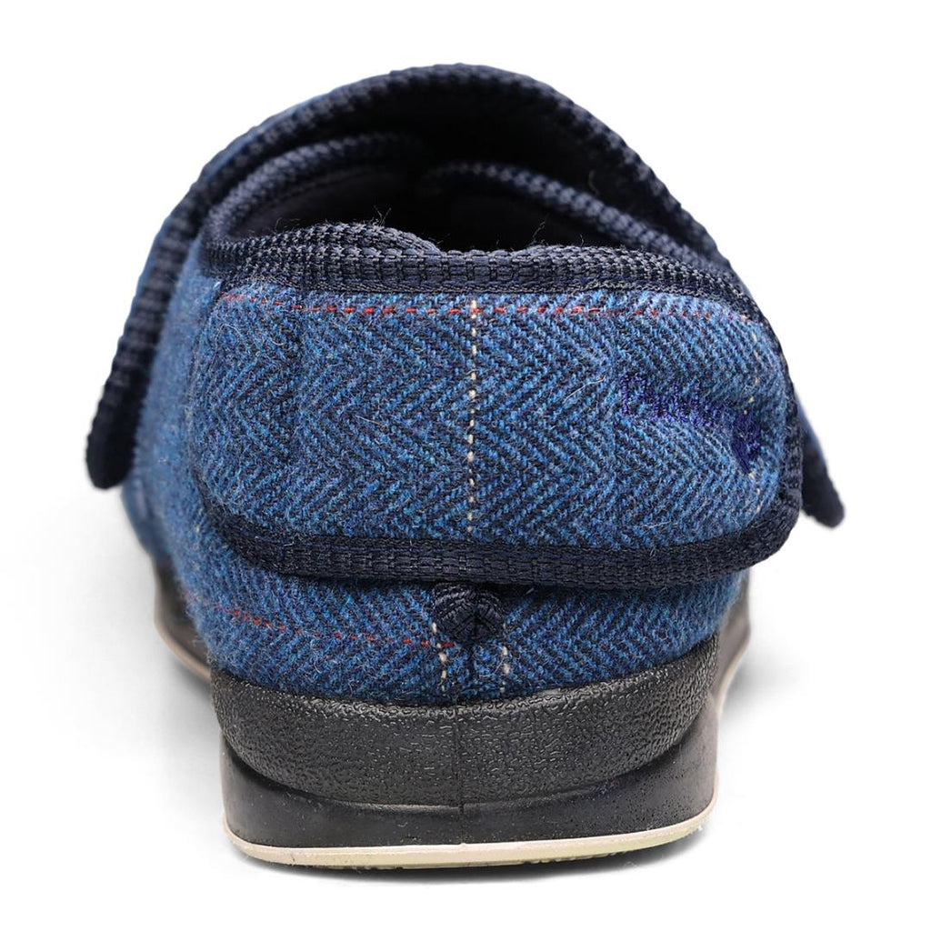 Padders 429 Wrap Slippers - Navy Combi - Beales department store