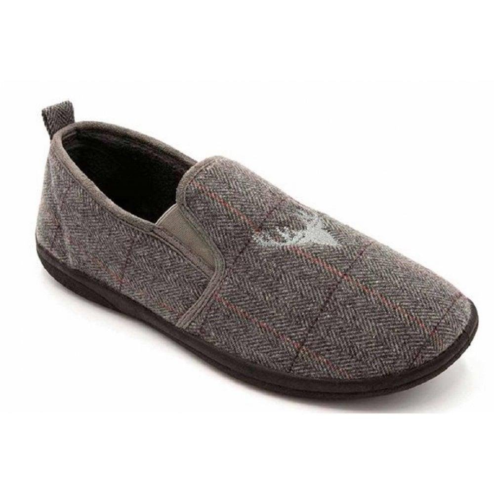 Padders 489 Huntsman Everyday Slippers - Grey Combi - Beales department store