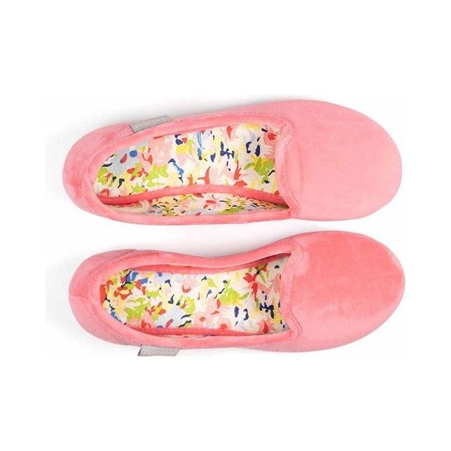 Padders Albertine Slippers - Pink Velour - Beales department store