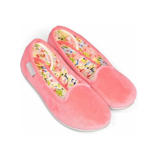 Padders Albertine Slippers - Pink Velour - Beales department store