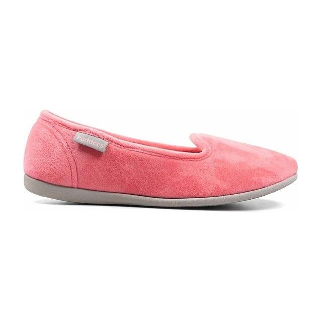 Padders Albertine Slippers - Pink Velour - Beales department store