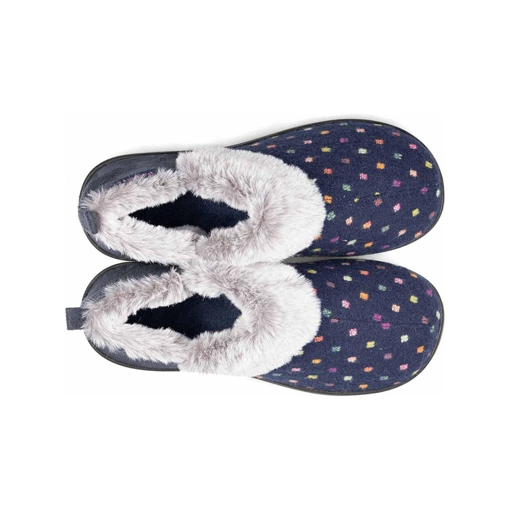 Padders Dora Women's Slippers Navy Woven Spot - Beales department store