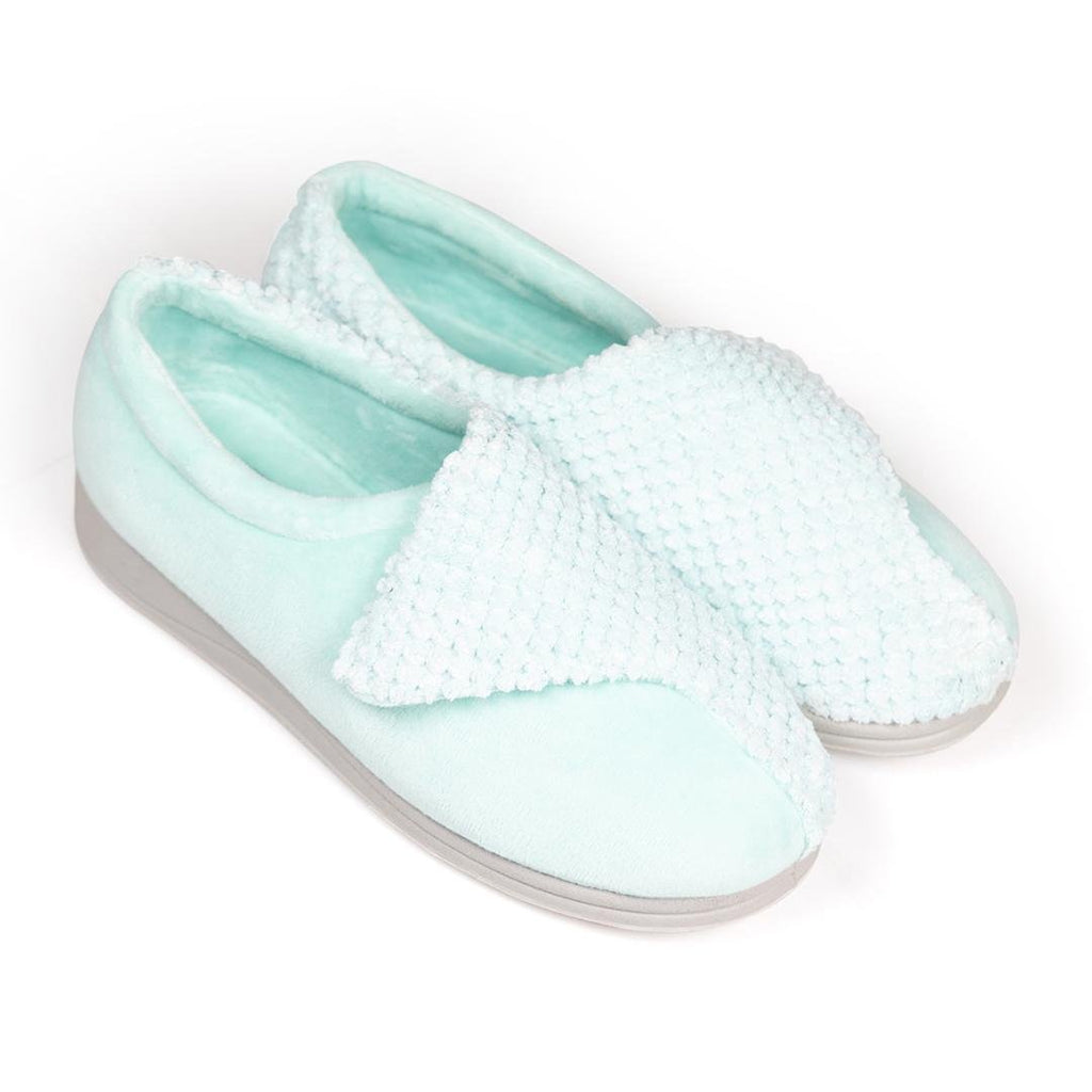 Padders 'Hug' Cross Over Slipper - Mint Popcorn - Beales department store