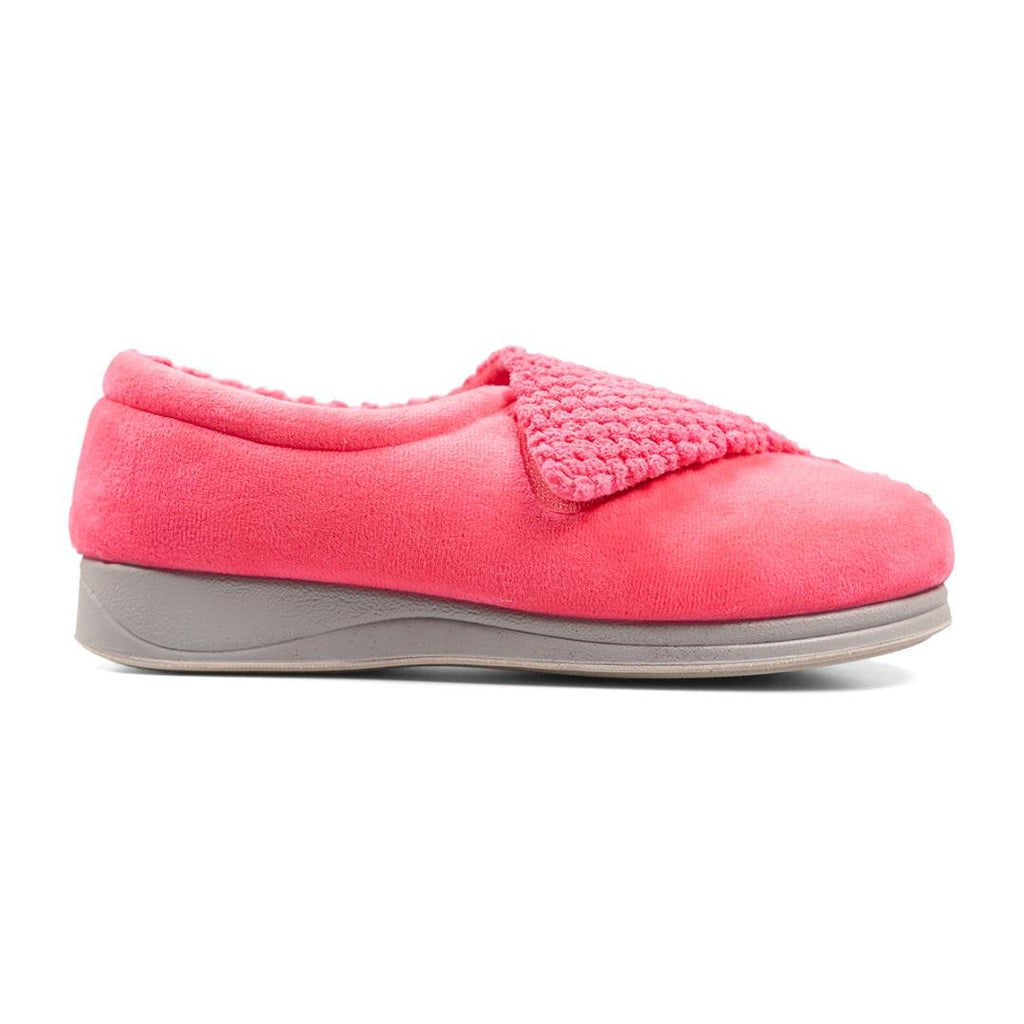 Padders 'Hug' Cross Over Slipper - Pink Popcorn - Beales department store