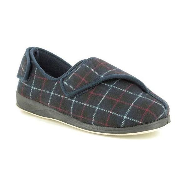 Padders Phillip Microsuede Slippers - Navy Combi - Beales department store