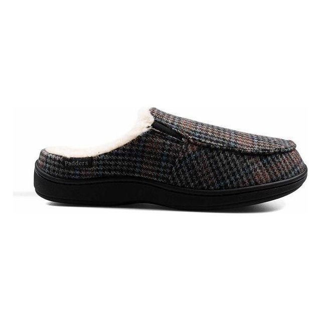 Padders Tom Mens Slippers - Blue Hounds Tooth - Beales department store