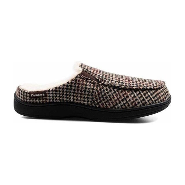 Padders Tom Mens Slippers - Brown Hounds Tooth - Beales department store