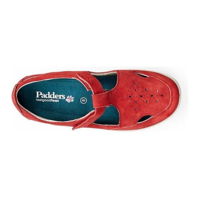 Padders 'Whistle' Casual T Bar Shoe - Red - Beales department store