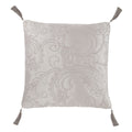 Paisley Silver Luxury Jacquard Filled Square Cushion (45cm x 45cm)