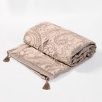 Paisley Natural Luxury Jacquard Quilted Throw (150cm x 200cm)