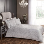 Paisley Silver Luxury Cotton Rich Jacquard Duvet Cover