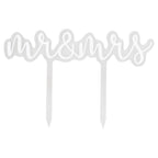 Mr & Mrs Acrylic Wedding Cake Topper- 5 Inner Pack