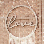 Wooden Love Macrame Wall Hanging Hoop