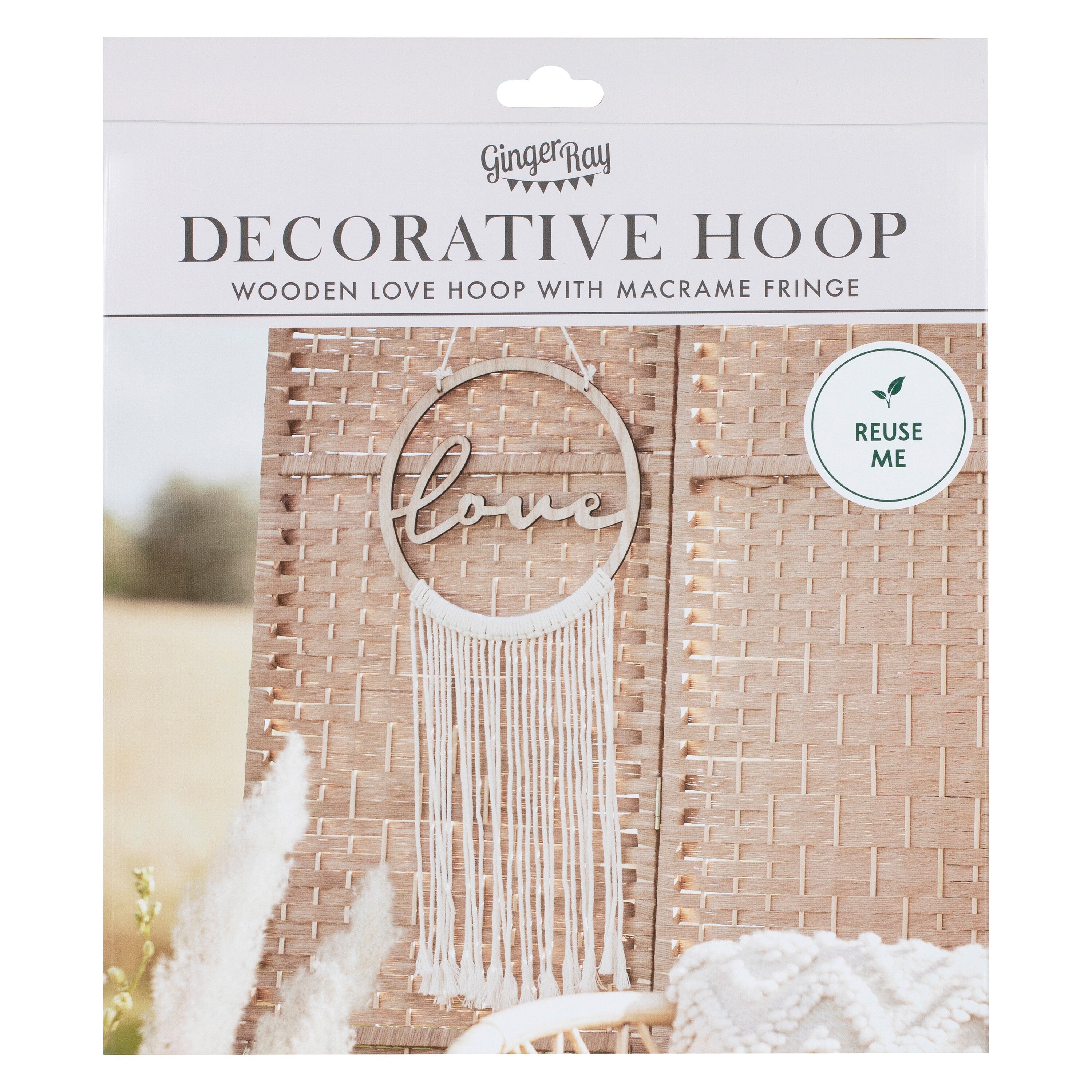 Wooden Love Macrame Wall Hanging Hoop- 5 Inner Pack