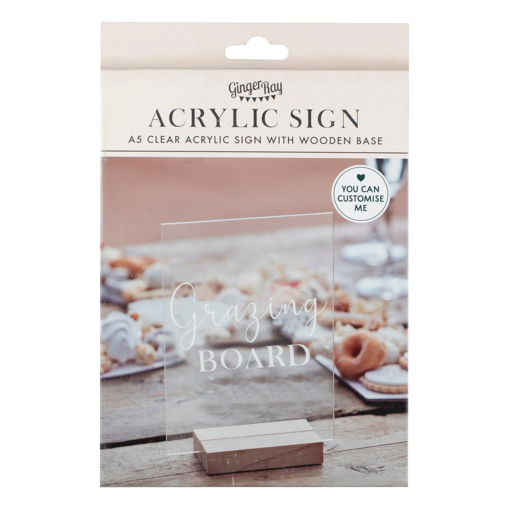 Customisable Small Clear Acrylic Sign