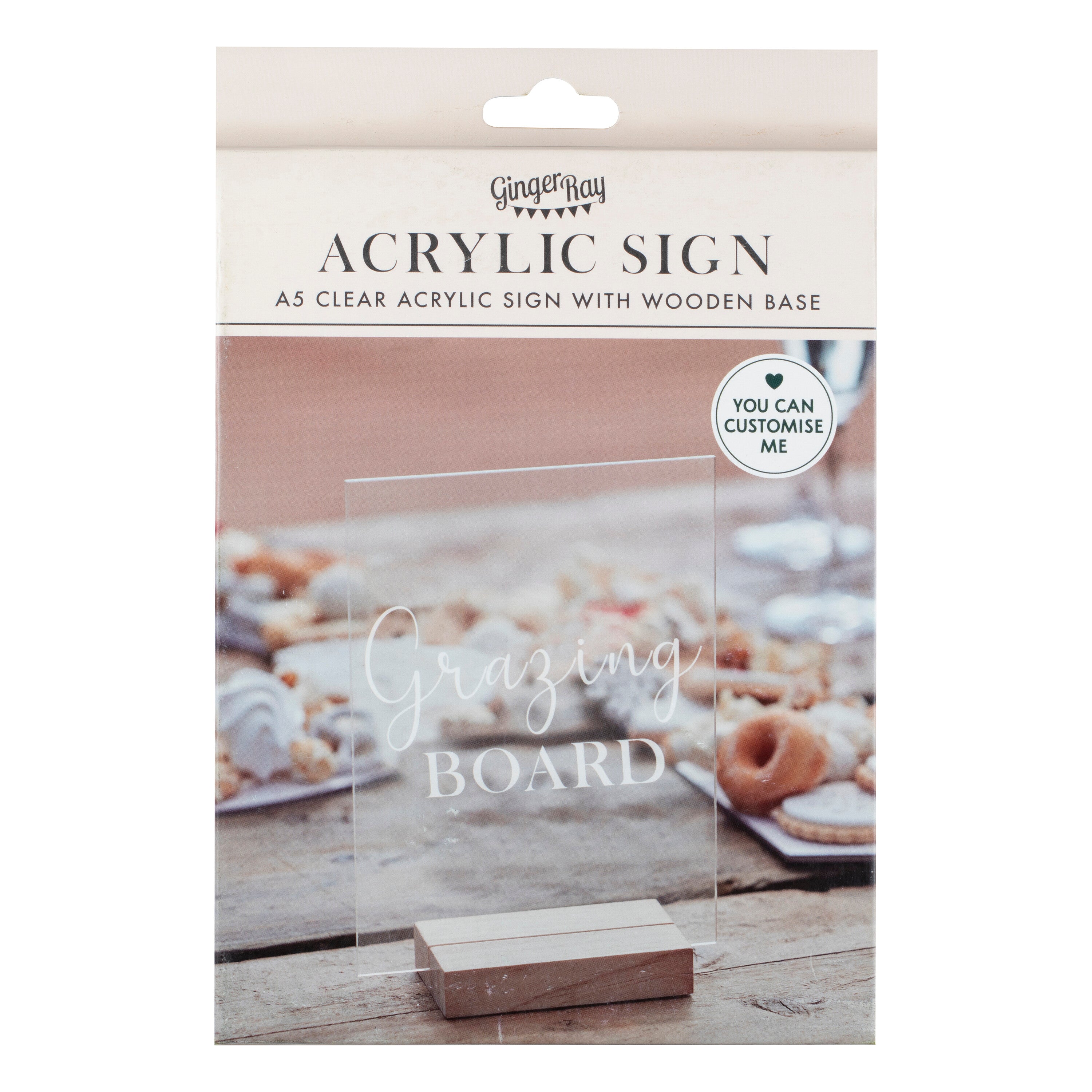 Customisable Small Clear Acrylic Sign