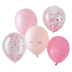 Pink Confetti Happy Birthday Balloons- 5 Inner Pack