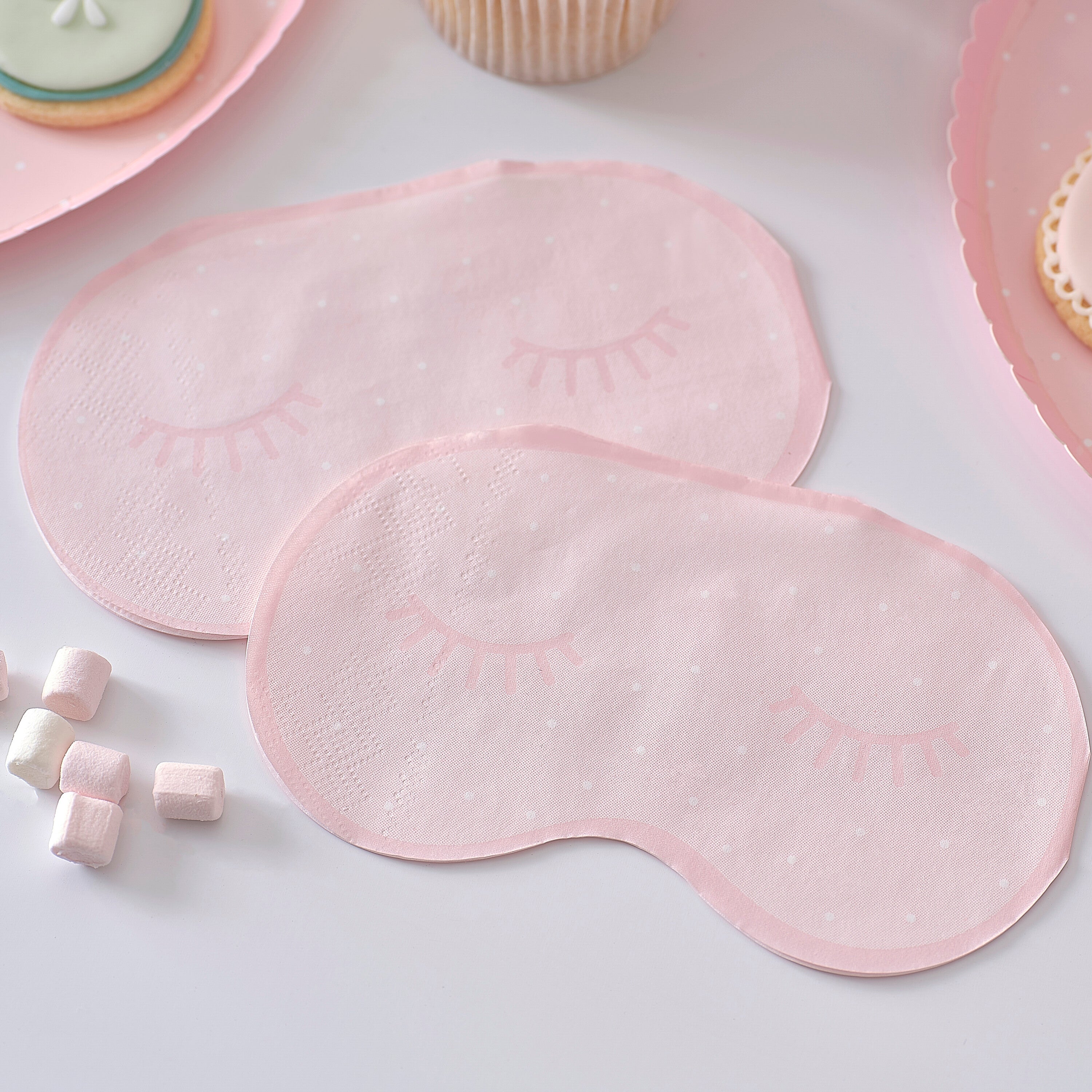 Pink Eye Mask Pamper Party Paper Napkins