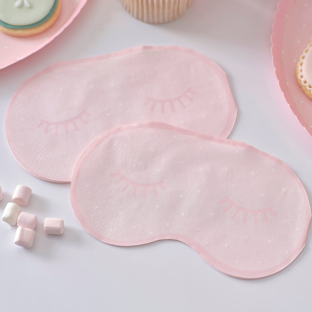 Pink Eye Mask Pamper Party Paper Napkins- 5 Inner Pack