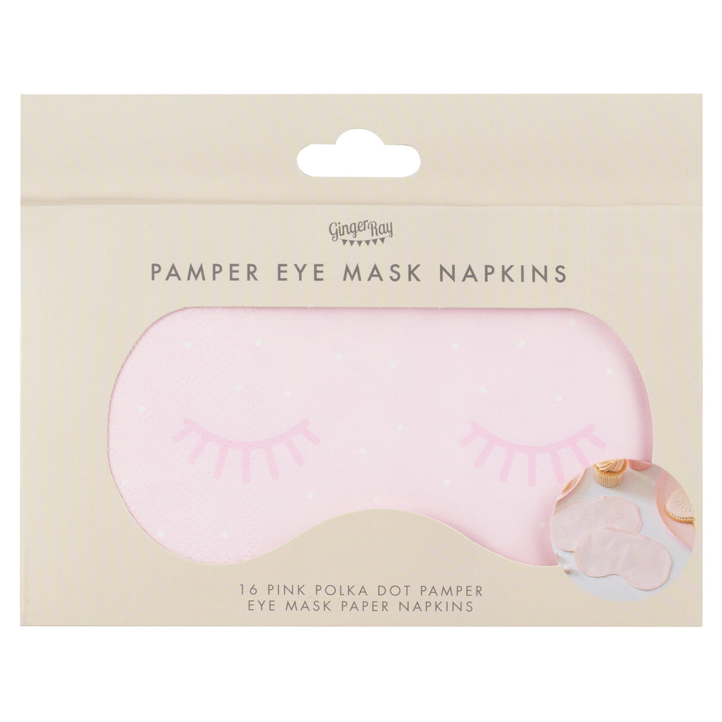 Pink Eye Mask Pamper Party Paper Napkins