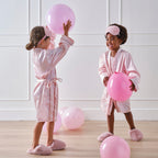 Pink Satin Embroidered Dressing Gown