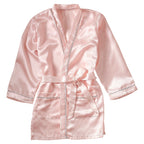 Pink Satin Embroidered Dressing Gown