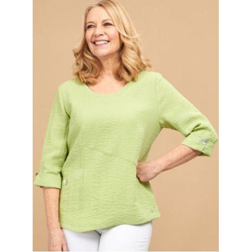 PENNY PLAIN Asymmetric Hem Pistachio Top - Beales department store