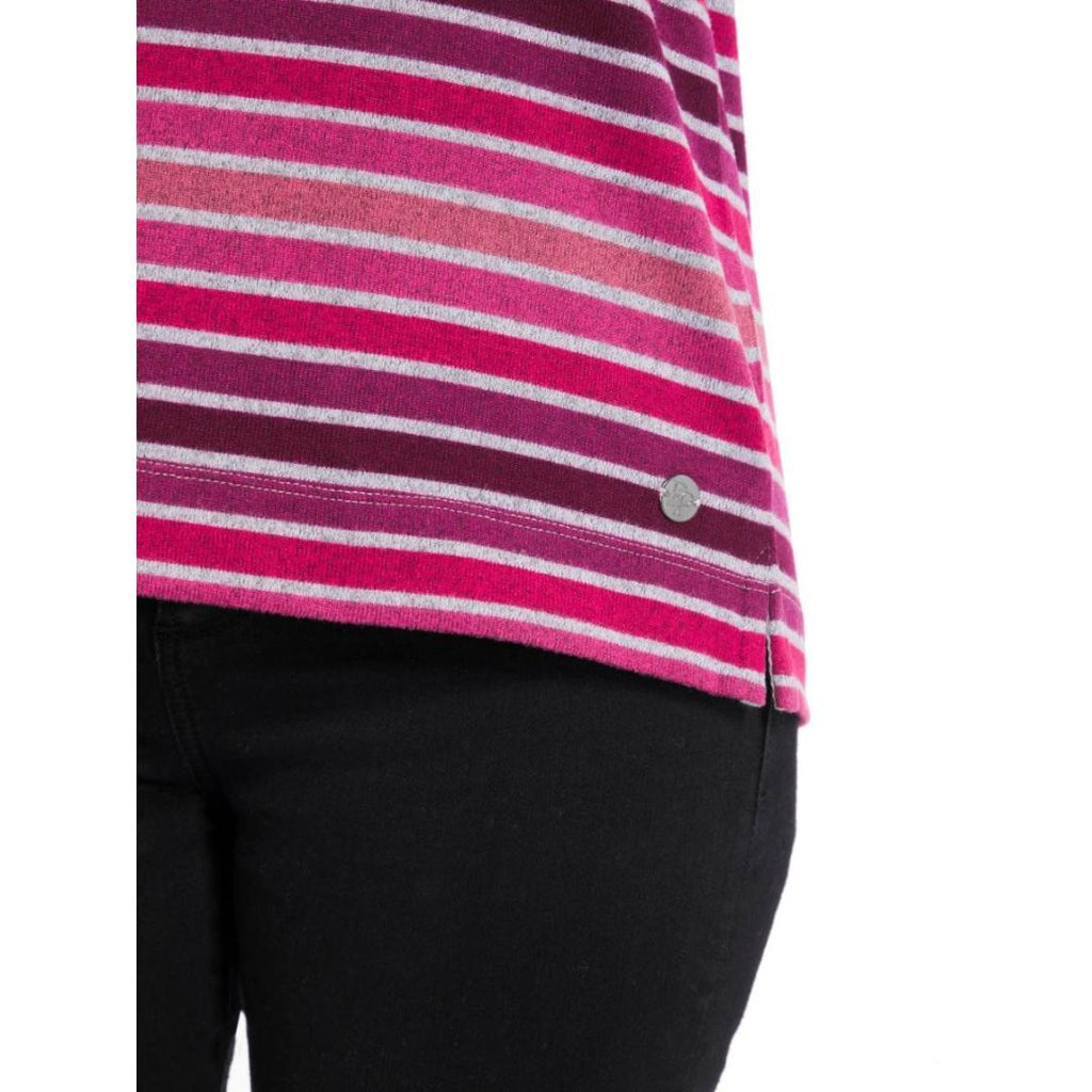 PENNY PLAIN Berry And Grey Striped Top - Beales department store