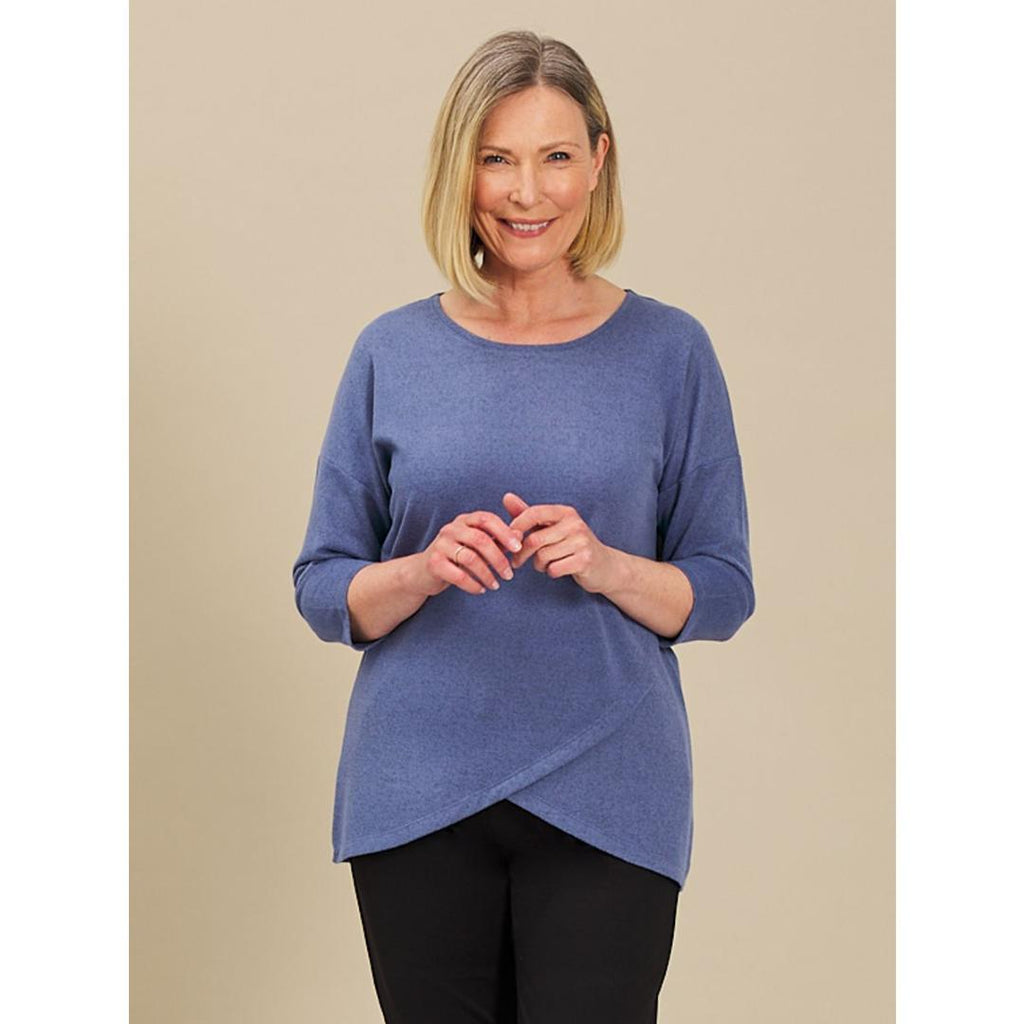 PENNY PLAIN Blue Cross Over Hem Tunic - Beales department store