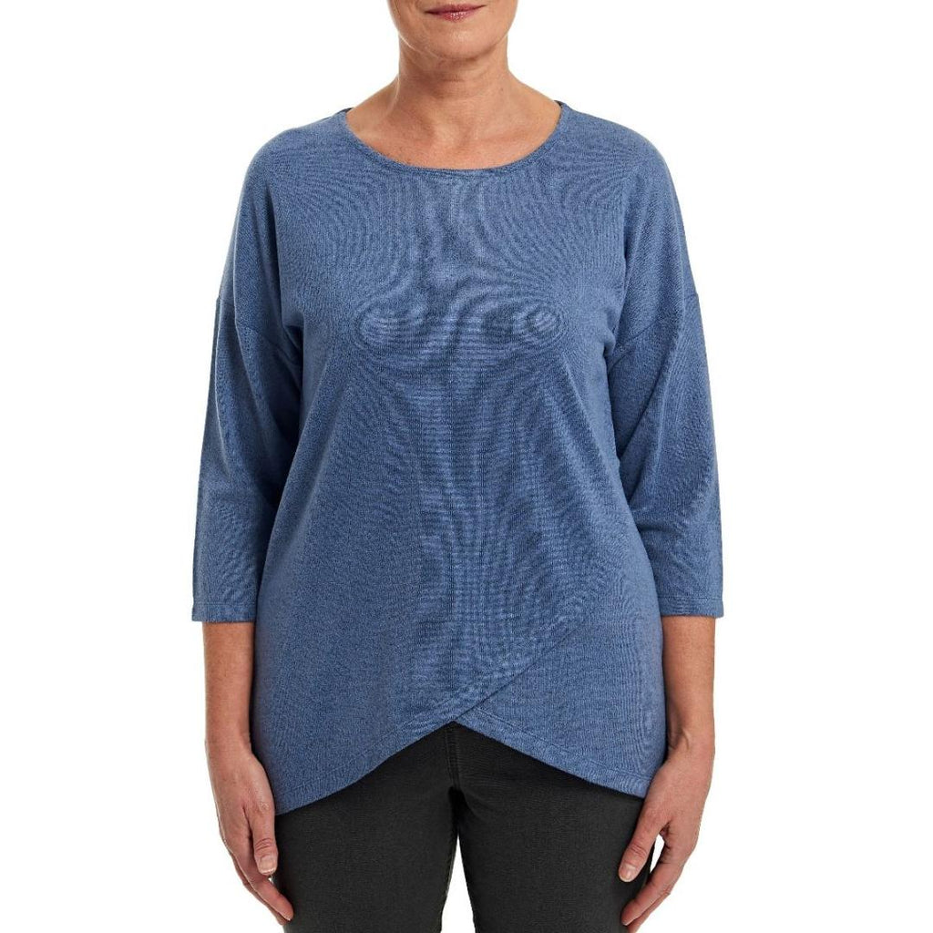 PENNY PLAIN Blue Cross Over Hem Tunic - Beales department store