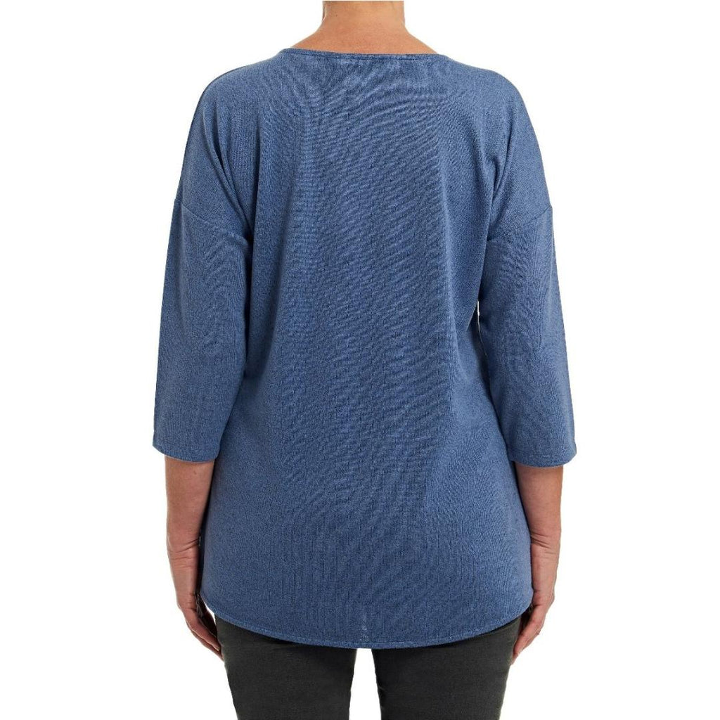 PENNY PLAIN Blue Cross Over Hem Tunic - Beales department store