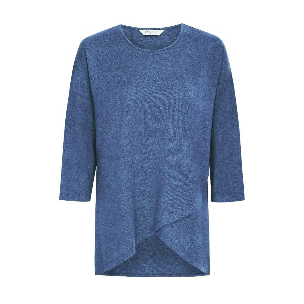 PENNY PLAIN Blue Cross Over Hem Tunic - Beales department store