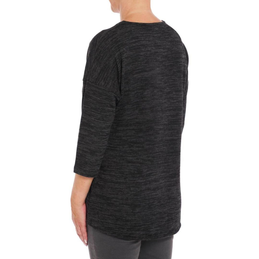 PENNY PLAIN Charcoal Cross Over Hem Tunic - Beales department store