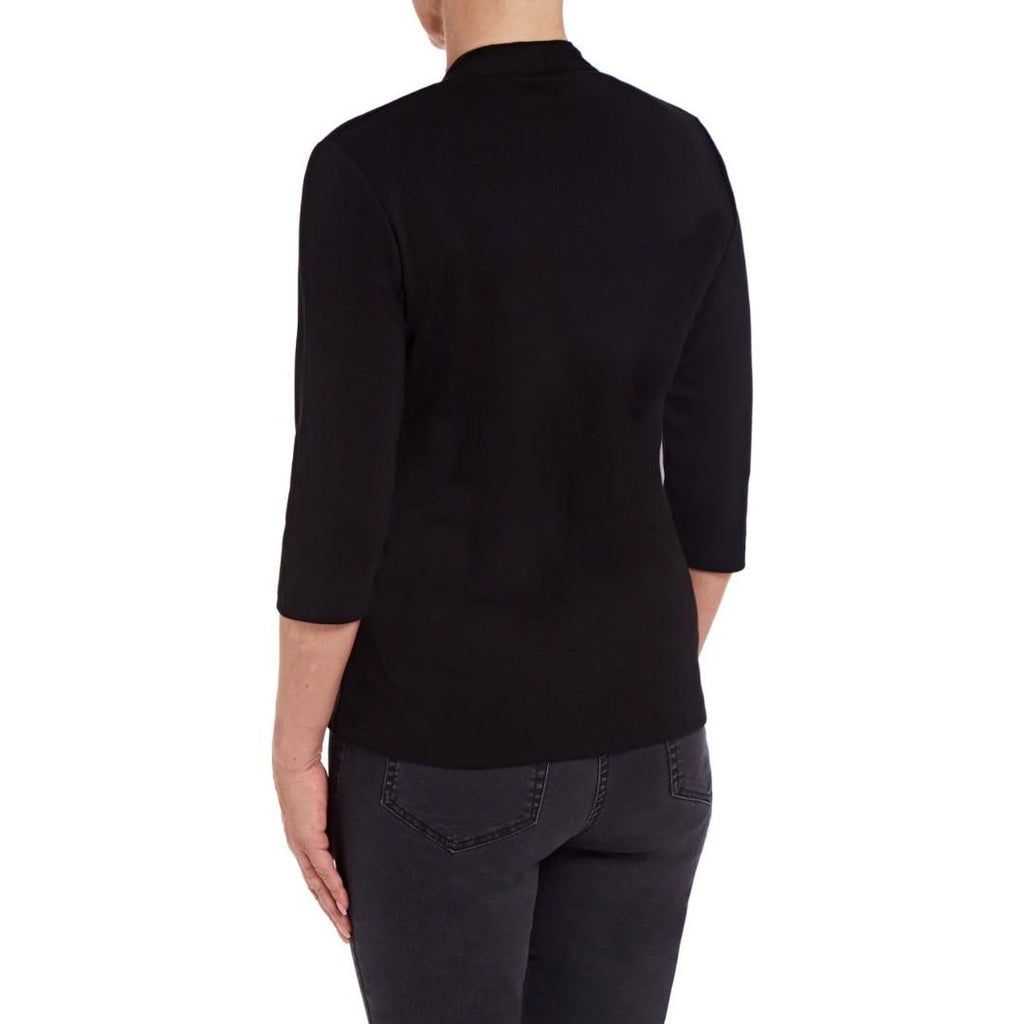 PENNY PLAIN High Back Black V - Neck Top - Beales department store