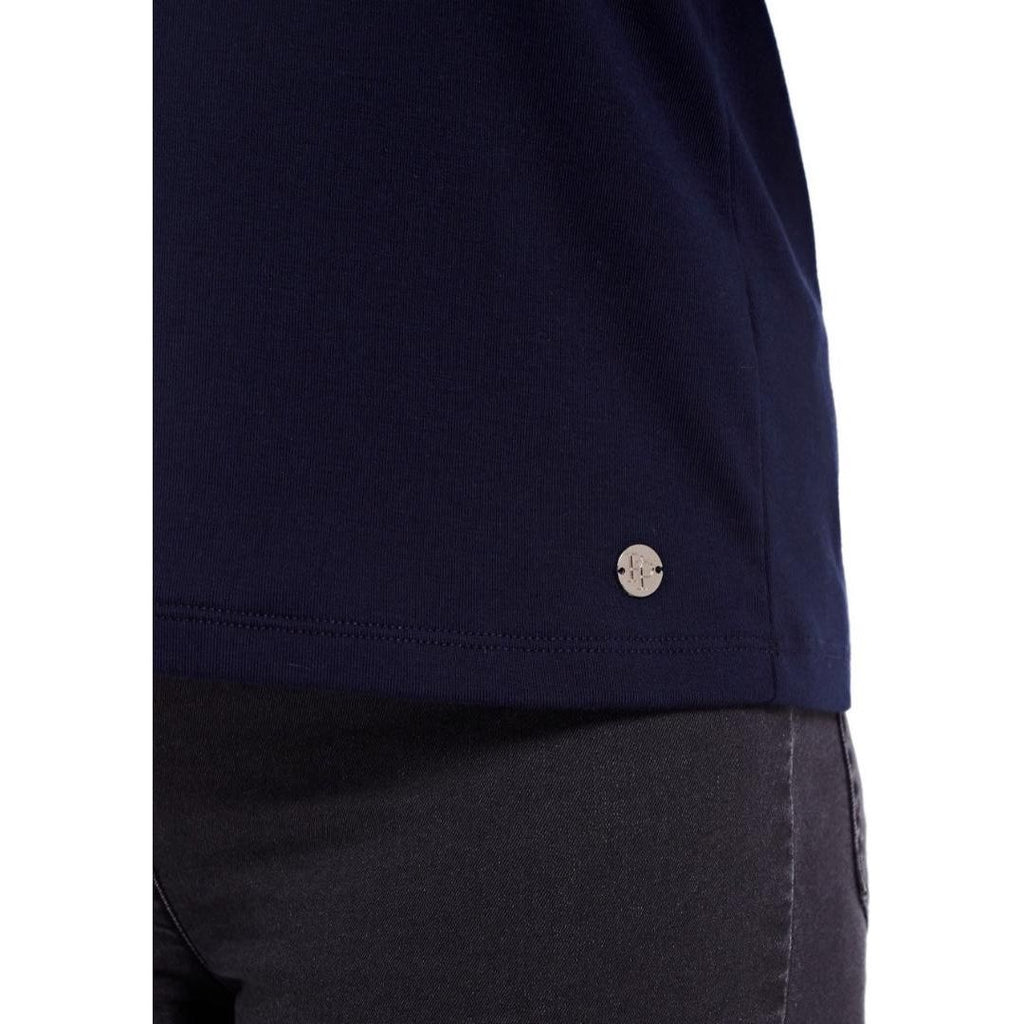 PENNY PLAIN High Back Navy V - Neck Top - Beales department store