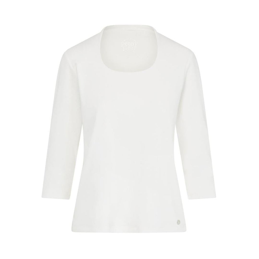 PENNY PLAIN Ivory High Back Scoop - Neck Top - Beales department store