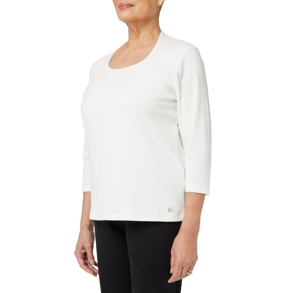 PENNY PLAIN Ivory High Back Scoop - Neck Top - Beales department store