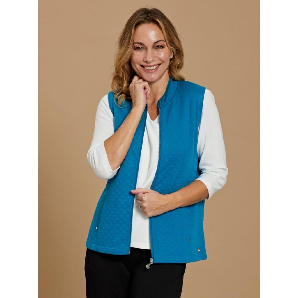 PENNY PLAIN Lagoon Blue Gilet - Beales department store