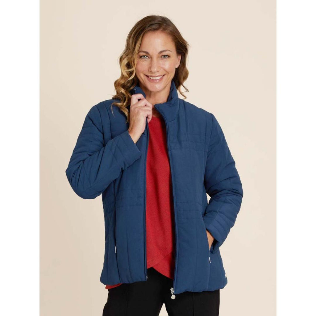 PENNY PLAIN Midnight Blue Quilted Coat - Beales department store