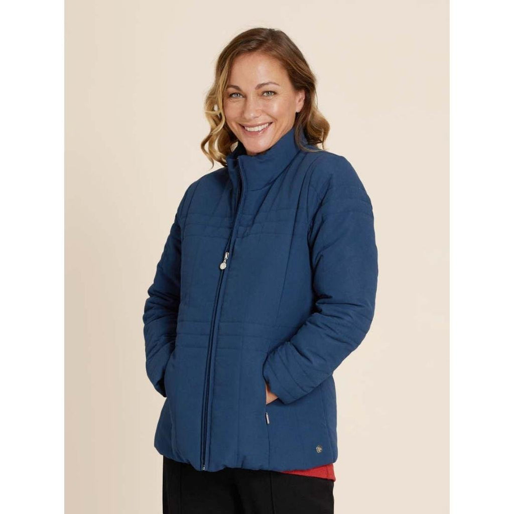 PENNY PLAIN Midnight Blue Quilted Coat - Beales department store